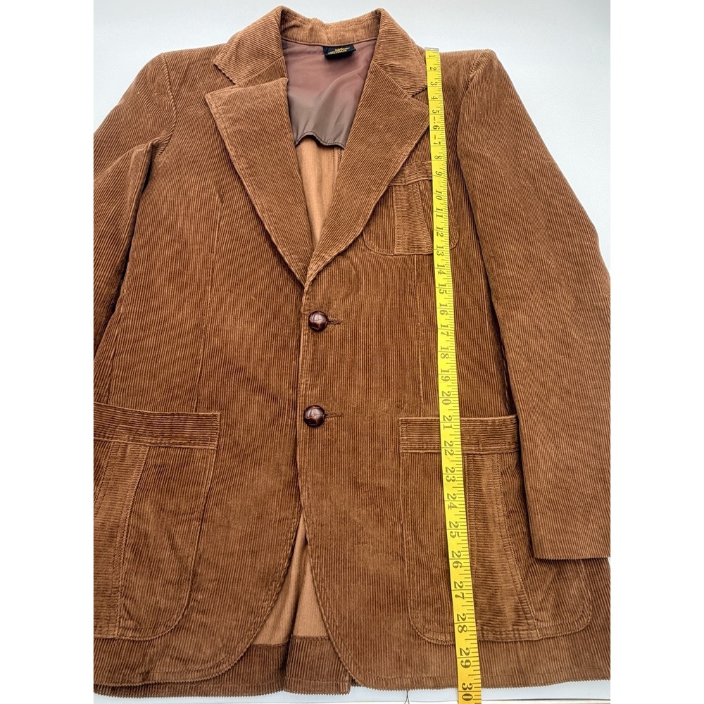 Vintage 1970s Sears Corduroy Blazer & Vest Set 38R Sport Coat Academia Retro - Picture 5 of 16